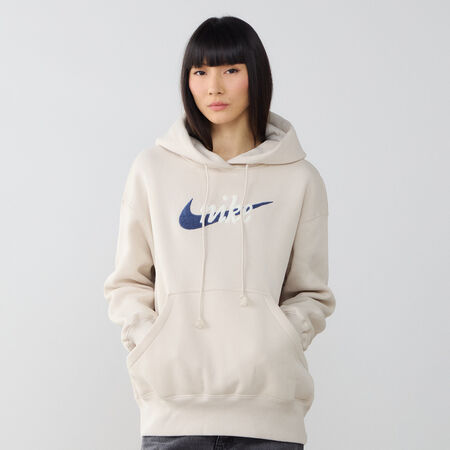 NIKE HOODIE PHOENIX OS HDY BEIGE/MARINEBLAUW DAMES