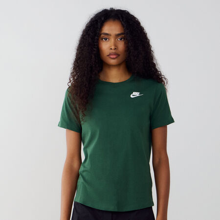 NIKE TEE SHIRT CLUB ZWART/WIT DAMES