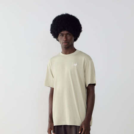 NEW BALANCE TEE SHIRT SMALL LOGO BEIGE/WIT HEREN