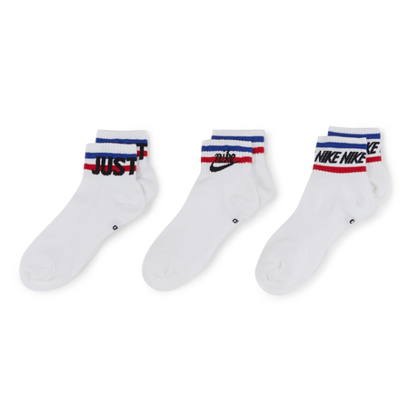 NIKE CHAUSSETTES X3 QUARTER MULTI LOGO BLANC UNISEX