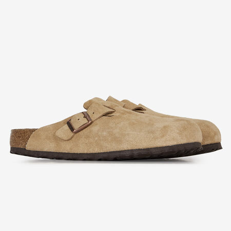BIRKENSTOCK boston BOSTON SUEDE LATTE CREAM BEIGE/ZWART HEREN