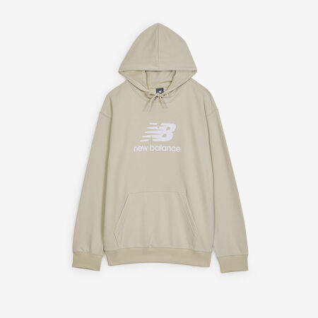 NEW BALANCE HOODIE BIG LOGO FT BEIGE/WIT HEREN