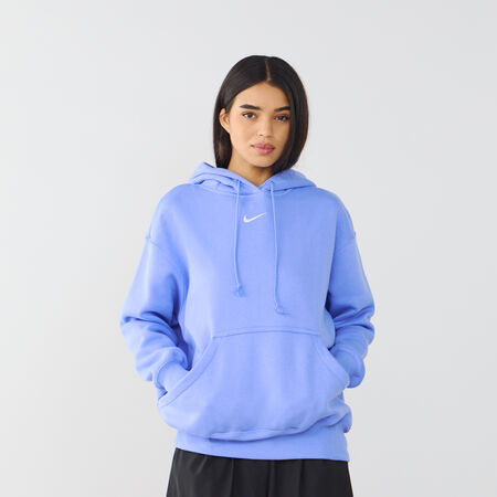 NIKE HOODIE PHOENIX LONG OVERSIZED BLAUW/WIT DAMES