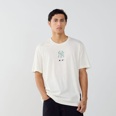 CHAMPION TEE SHIRT NY YANKEES ECRU/GROEN HEREN