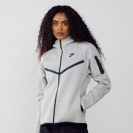 NIKE JACKET ZIP TECH FLEECE GRIJS/ZWART DAMES