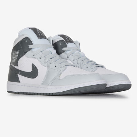 JORDAN AIR JORDAN 1 MID WIT/GRIJS DAMES