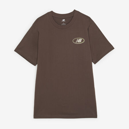 TEE SHIRT OVAL LOGO : BRUIN/BEIGE