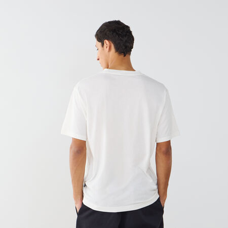 NEW BALANCE TEE SHIRT CENTERED LOGO ECRU HEREN