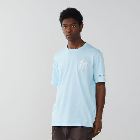 CHAMPION TEE SHIRT NY YANKEES BLAUW/WIT HEREN