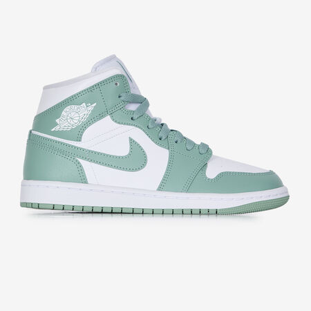 JORDAN AIR JORDAN 1 MID WIT/GROEN DAMES