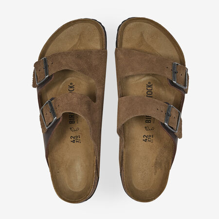 BIRKENSTOCK ARIZONA LEATHER MIX DARK TEA BRUIN HEREN