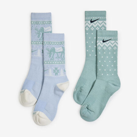 NIKE CHAUSSETTES X2 CREW WINTER BLAUW/GROEN HEREN
