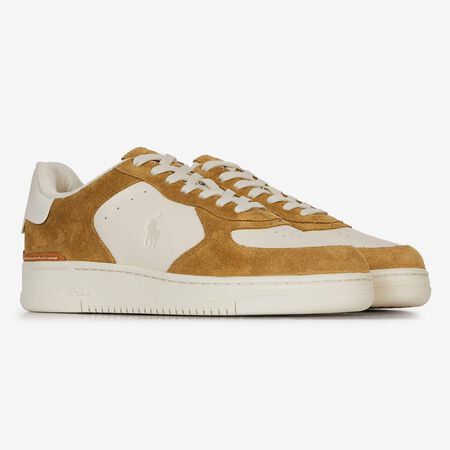POLO RALPH LAUREN MASTERS COURT SUEDE WIT/BRUIN HEREN