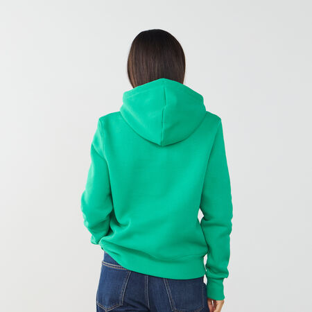 NIKE HOODIE CLUB CENTERED LOGO GROEN/WIT DAMES