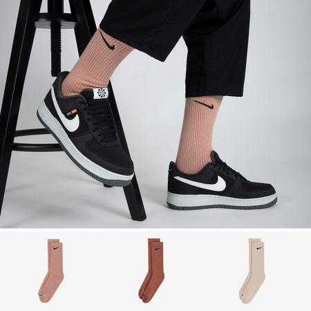 NIKE CHAUSSETTES X3 CREW SOLID COLOR ASSORTI MARRON UNISEX