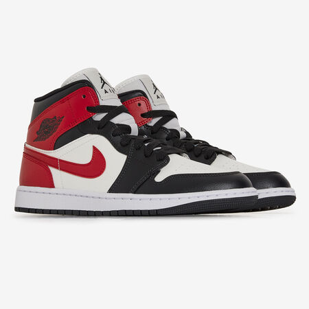 JORDAN air jordan 1 AIR JORDAN 1 MID BLACK TOE WIT/ROOD DAMES