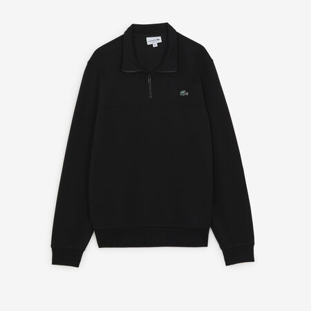 SWEAT HALF-ZIP CLASSIC LOGO SL : ZWART/GROEN