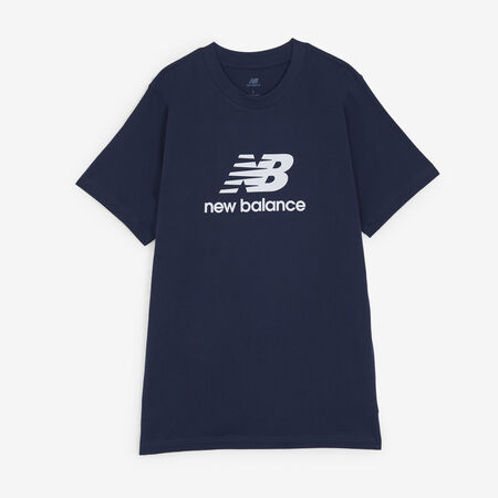 NEW BALANCE TEE SHIRT BIG LOGO MARINEBLAUW/WIT HEREN