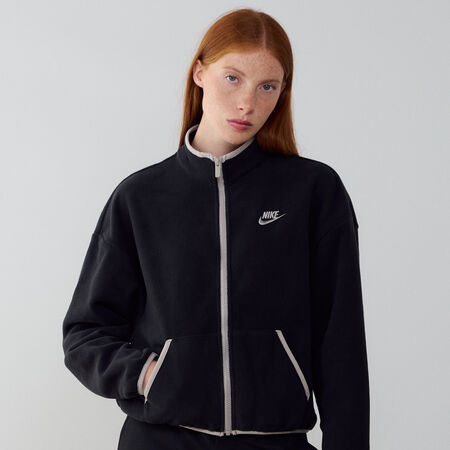 NIKE JACKET FZ CLUB FLEECE COZY ZWART/GRIJS DAMES