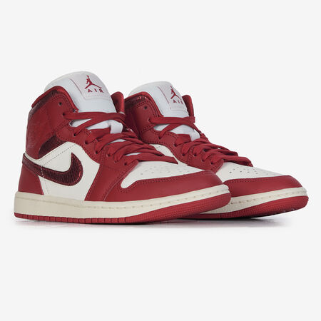 JORDAN AIR JORDAN 1 MID SE WIT/ROOD DAMES