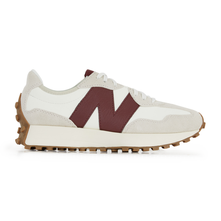 NEW BALANCE 327 327 BLANC WIT/BORDEAUXROOD DAMES