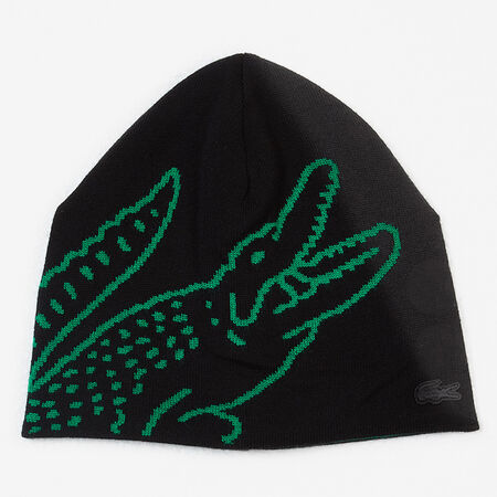 LACOSTE BEANIE LOGO REVERSIBLE ZWART/GROEN HEREN