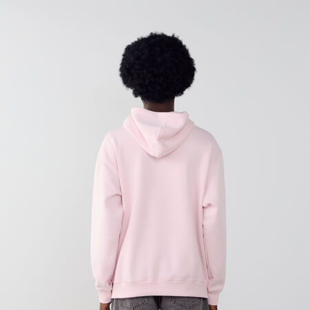 NEW BALANCE HOODIE SMALL LOGO ROZE/WIT HEREN