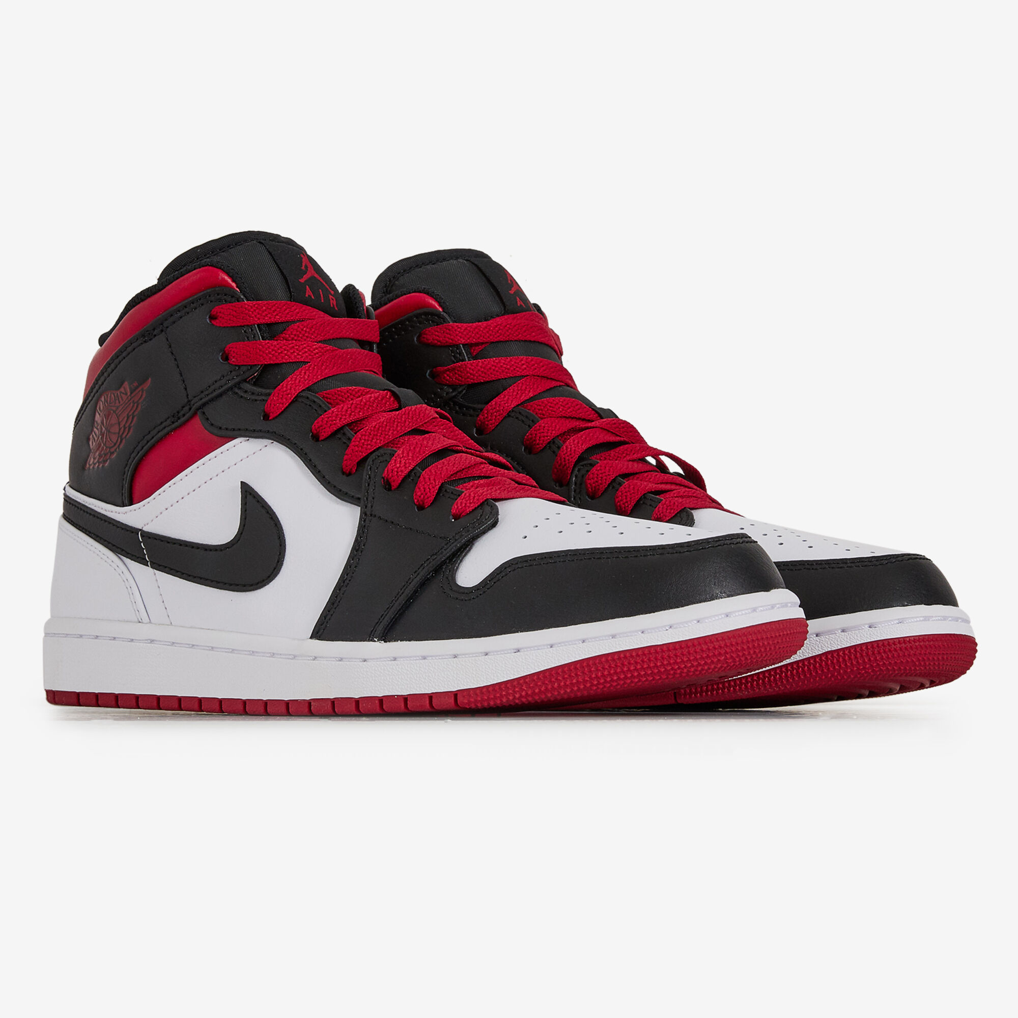 JORDAN AIR JORDAN 1 MID WIT ROOD SNEAKERS HEREN Courir
