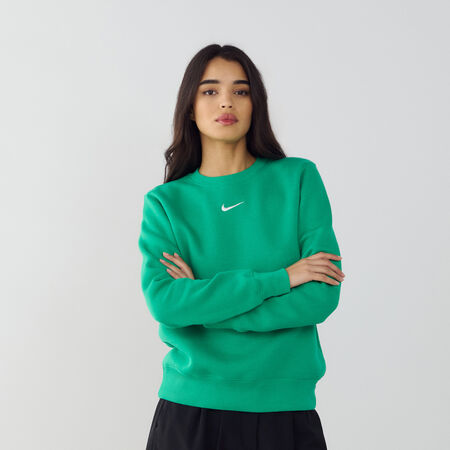 NIKE SWEAT CREW CLUB CENTERED LOGO GROEN/WIT DAMES