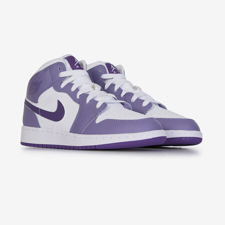 JORDAN AIR JORDAN 1 MID PAARS/WIT JUNIOR