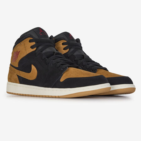 JORDAN AIR JORDAN 1 MID SE ZWART/HONING HEREN