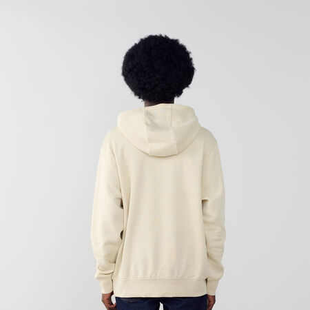 NIKE HOODIE LINEAR LOGO BEIGE/WIT HEREN
