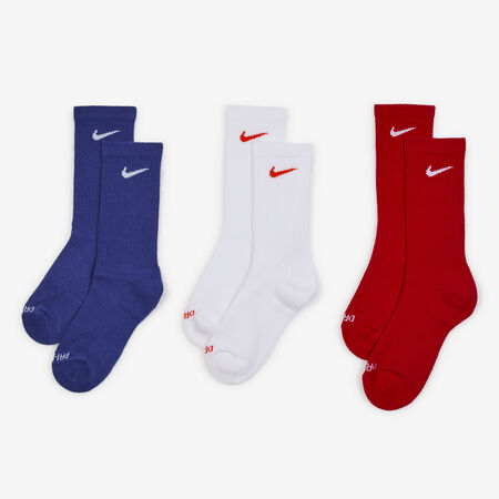 NIKE CHAUSSETTES X3 EVERYDAY MID ROOD/WIT HEREN