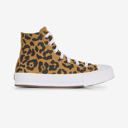 CHUCK TAYLOR EVA LIFT HI LEOPARD : BRUIN/ZWART