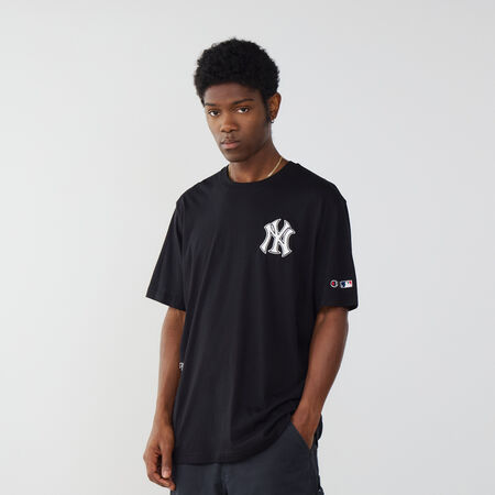 CHAMPION TEE SHIRT NY YANKEES ZWART/WIT HEREN
