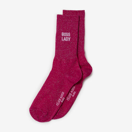 FELI CHAUSSETTES CREW BOSS LADY GLITTER ROZE DAMES