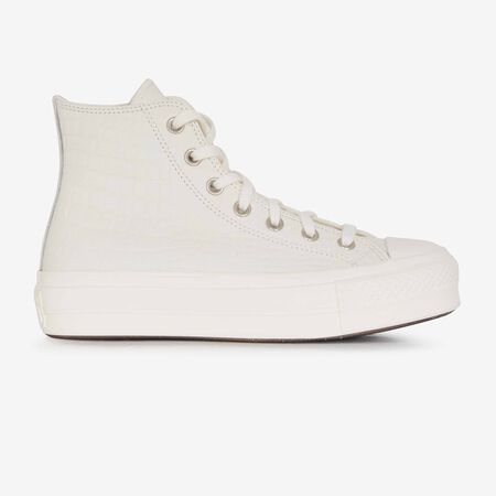 CHUCK TAYLOR LIFT HI CROCO : WIT