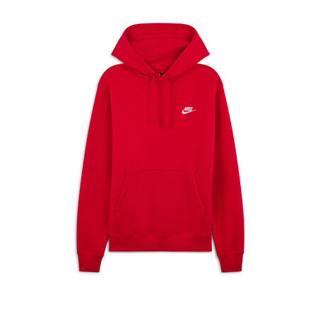 NIKE HOODIE CLUB SMALL LOGO ROOD HEREN
