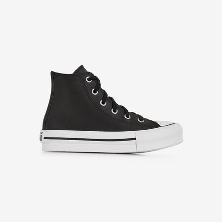 CONVERSE chuck taylor all star CHUCK TAYLOR ALL STAR EVA LIFT HI LEATHE NOIR/BLANC KIND