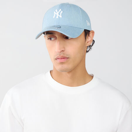 NEW ERA 9FORTY NY DENIM EMBROIDERY LOGO BLAUW/WIT HEREN