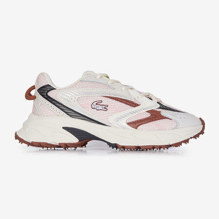 LACOSTE l00 L003 NEO SHOT WIT/BORDEAUXROOD DAMES