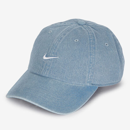 NIKE CASQUETTE DENIM SMALL LOGO BLAUW/WIT HEREN