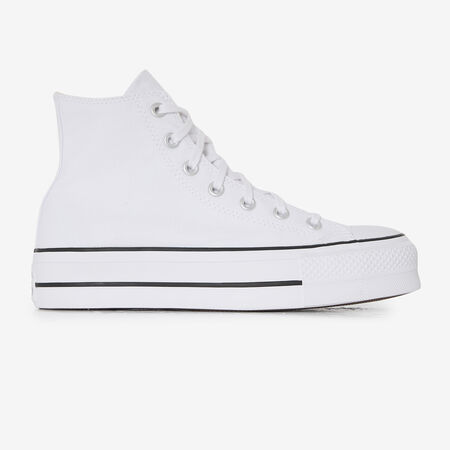 CHUCK TAYLOR LIFT HI : WIT/ZWART