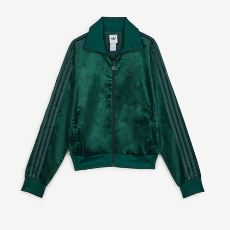 ADIDAS ORIGINALS JACKET FZ ADICOLOR VELVET GROEN DAMES