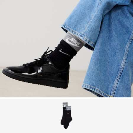 NIKE CHAUSSETTES CREW FUTURA BICOLORE ZWART/GRIJS HEREN