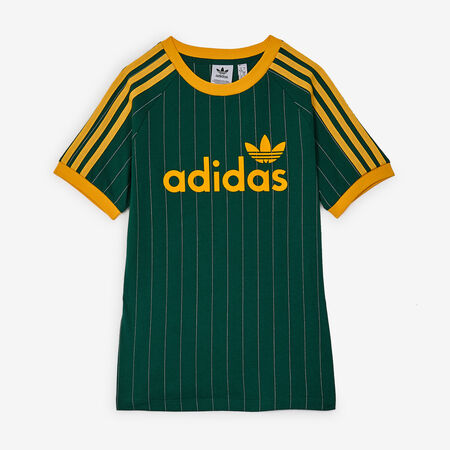ADIDAS ORIGINALS TEE SHIRT SLIM 3 STRIPES GROEN/BEIGE DAMES