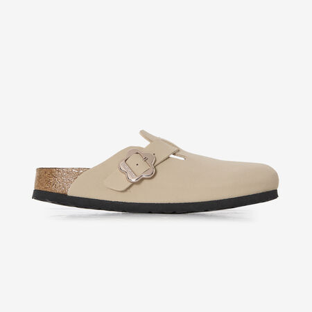 BIRKENSTOCK BOSTON LEATHER FLOWER BEIGE JUNIOR