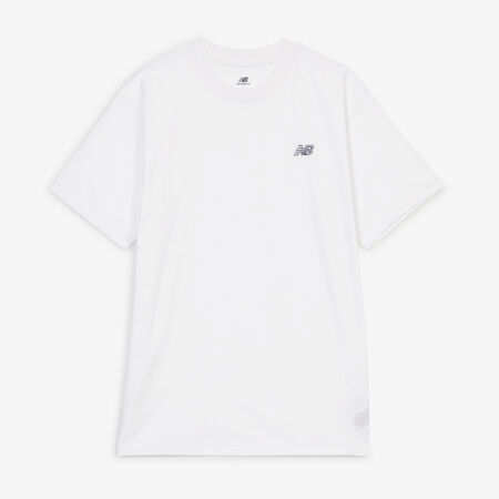 NEW BALANCE TEE SHIRT SMALL LOGO ESSENTIALS WIT/ZWART HEREN