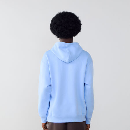NEW BALANCE HOODIE SMALL LOGO BLAUW/WIT HEREN