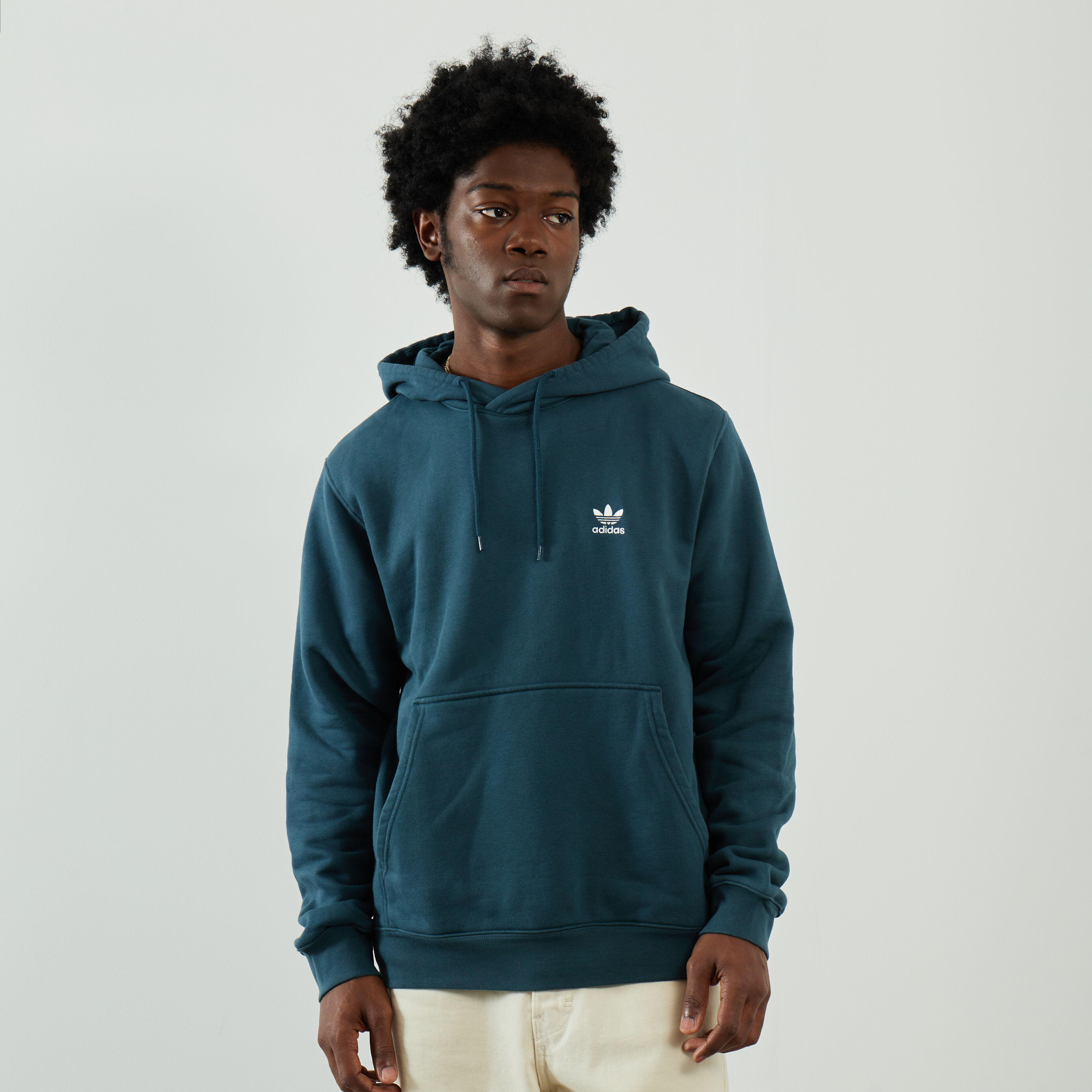 ADIDAS ORIGINALS ESSENTIAL TREFOIL HOODIE BLAUW TRUI HEREN